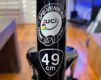 4 x Custom UCI Approval Stickers (Different Style) Road or Mountain Bike Decals Vinyl Stickers