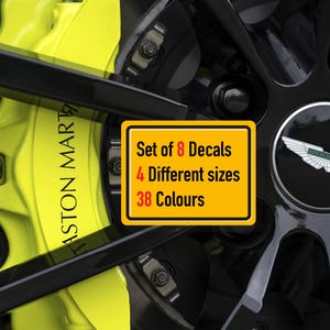 8 x Aston Martin DBS Brake Caliper Vinyl Decals Sticker (LETTERING only)