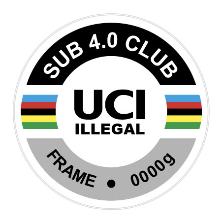 4 x Custom UCI ILLEGAL Stickers (Different Style) Road or Mountain Bike Decals Vinyl Stickers