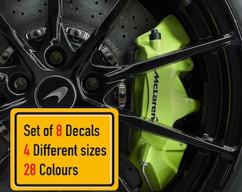 8 x Mclaren Brake Caliper Vinyl Decals Stickers (LETTERING & LOGO ONLY)