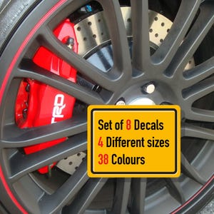 8 x Toyota Racing Development TRD (Different Style) Brake Caliper Vinyl Decals Stickers (LETTERING or LOGO only)