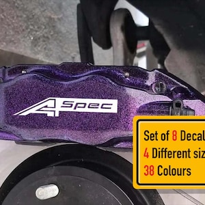 8 x Acura A-Spec (Different Style) Brake Caliper Vinyl Decals Stickers (LETTERING and LOGO ONLY)