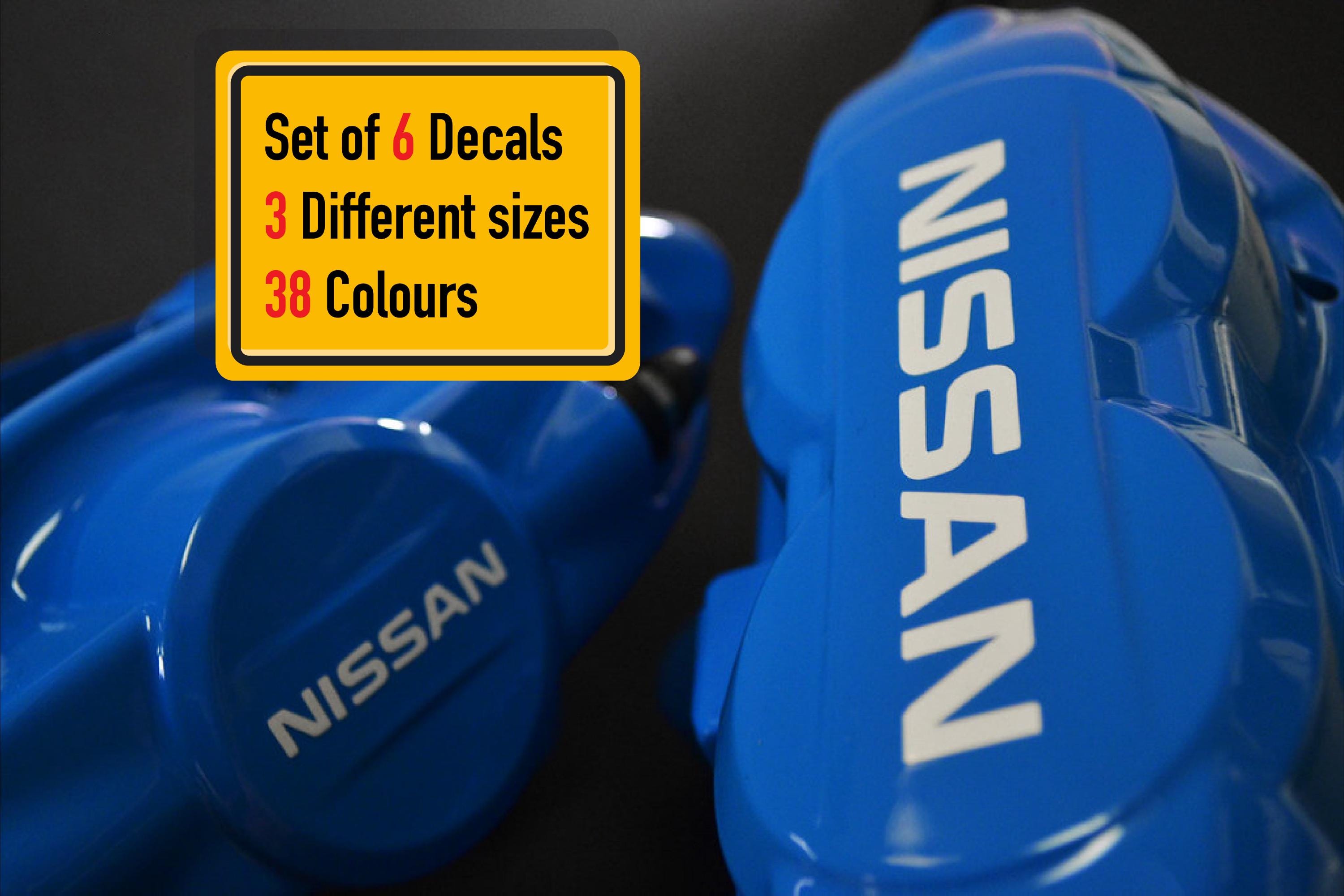 6 x Nissan (Different Style) Brake Caliper Vinyl Decals Stickers (LETTERING ONLY)