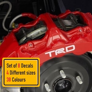 8 x Toyota Racing Development TRD (Different Style) Brake Caliper Vinyl Decals Stickers (LETTERING or LOGO only)