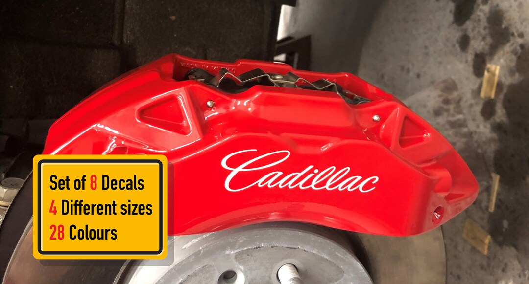 8 X Cadillac Brake Caliper Vinyl Decals Sticker LETTERING Only Etsy