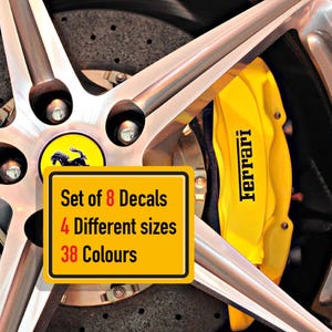 8 x Ferrari Bremssattel Vinyl Aufkleber Aufkleber (NUR SCHRIFTART)
