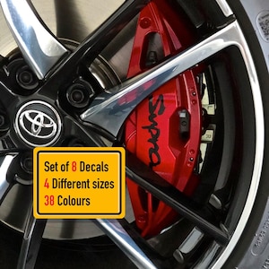 8 x BMW Supra (Different Style) Bremssattel Vinyl Aufkleber Aufkleber (nur LOGO)