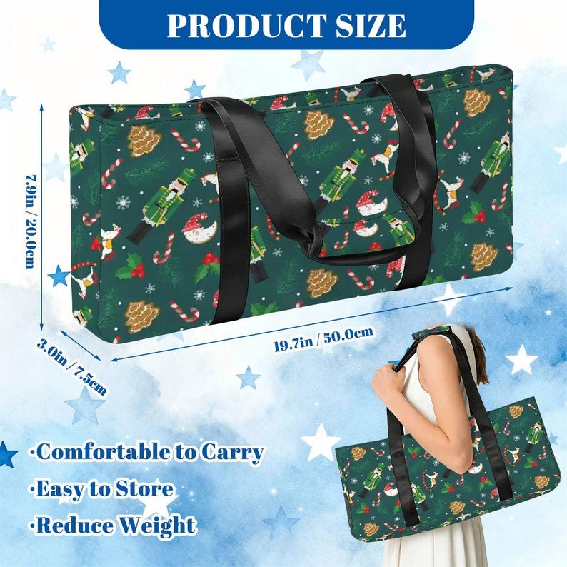 Christmas Mahjong Bag Set, Nutcracker Mahjong Tote Bag, Holiday Mahjong Tile Storage, Festive Mahjong Rack Bag, Christmas Mahjong Gift image 4
