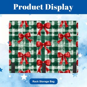 Christmas Mahjong Bag Set, Holiday Mahjong Tote Bag, Christmas Bow Mahjong Tile Bag, Buffalo Plaid Mahjong Rack Bag, Festive Mahjong Bild 7