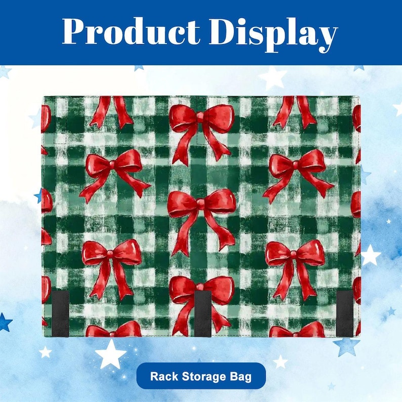 Christmas Mahjong Bag Set, Holiday Mahjong Tote Bag, Christmas Bow Mahjong Tile Bag, Buffalo Plaid Mahjong Rack Bag, Festive Mahjong Bild 7