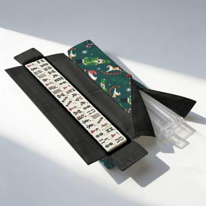 Christmas Mahjong Bag Set, Nutcracker Mahjong Tote Bag, Holiday Mahjong Tile Storage, Festive Mahjong Rack Bag, Christmas Mahjong Gift image 9