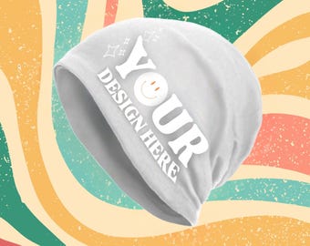 Custom Slouchy Beanie | Made to Order | All Over Print Beanie | Full Wrap Beanie | Full Print Skullcap | Custom Bonnet Cap| Custom Hats