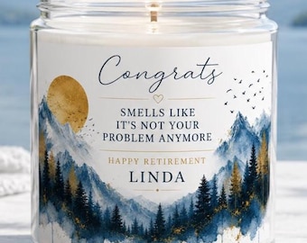 Regalo di pensionamento, Profuma come se non fosse un mio problema, Candela divertente, Regalo per lei, Regalo per lui Pensionamento insegnante, Regalo per collega, Montagne