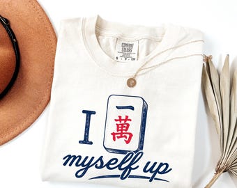 Comfort Colors I Crak Myself Up, grappig Mahjong-shirt, cadeau voor Mahjong-liefhebber, Mahjong-speler T-shirt, Mahjongclubshirt, Mahjongteam merchandise