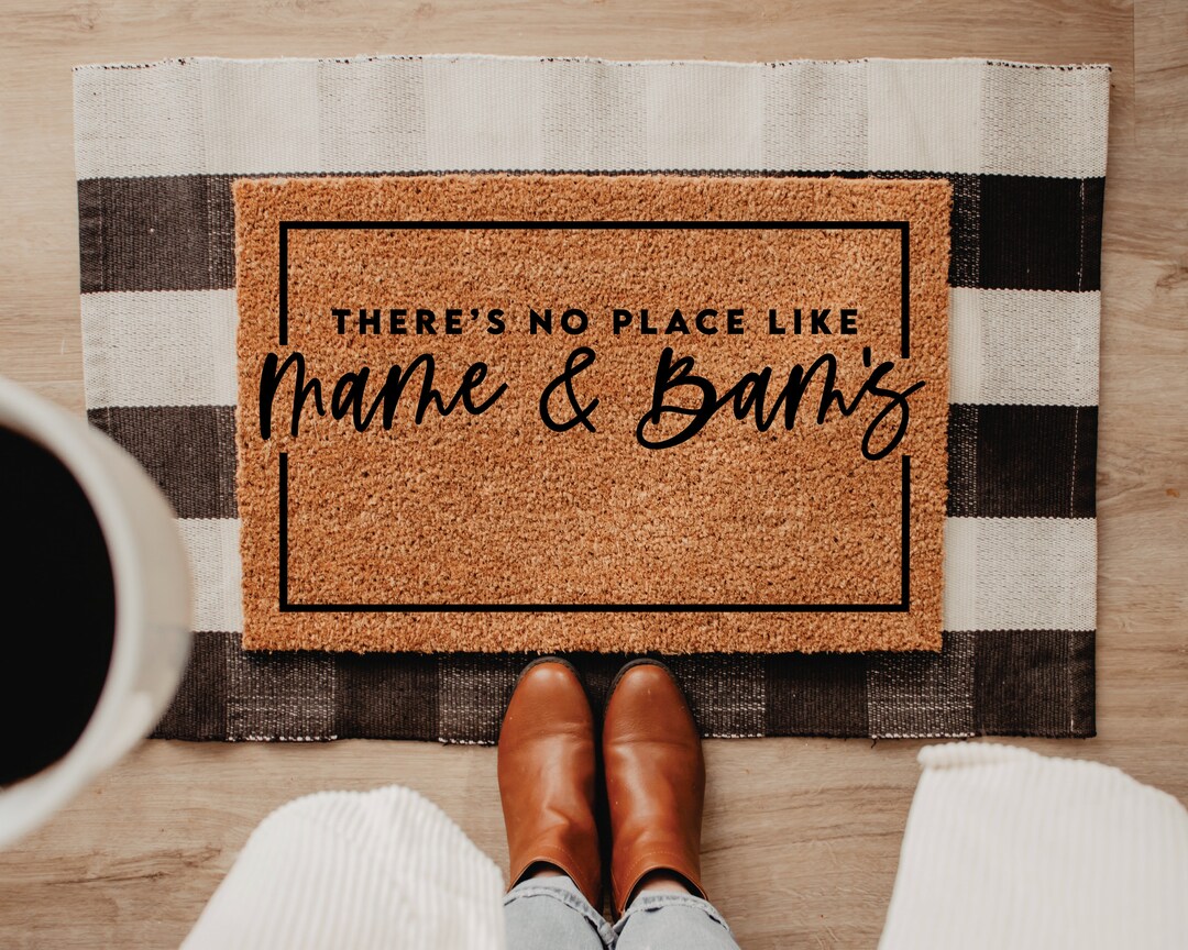There's No Place Like CUSTOM NAME Doormat, Custom Family Doormat