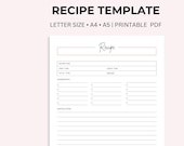 Blank Recipe Page Printable: Cook Book Journal (PDF Download)