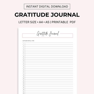 Gratitude Journal Printable, Thankfulness Journal, Gratitude Diary ...