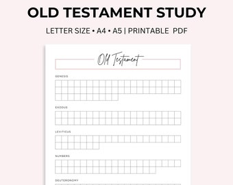 Old Testament Study Checklist: Bible Reading Tracker (Printable PDF)