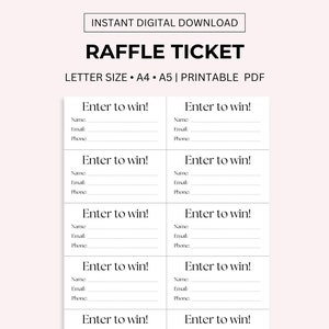 Raffle Ticket Printable, Geben Sie ein, um das Ticket zu gewinnen
