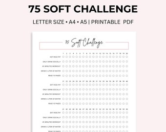 75 Soft Challenge Tracker: Daily Habit Journal (Printable PDF)