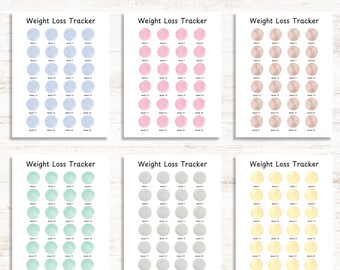 24-Week Weight Loss Tracker Printable (PDF)