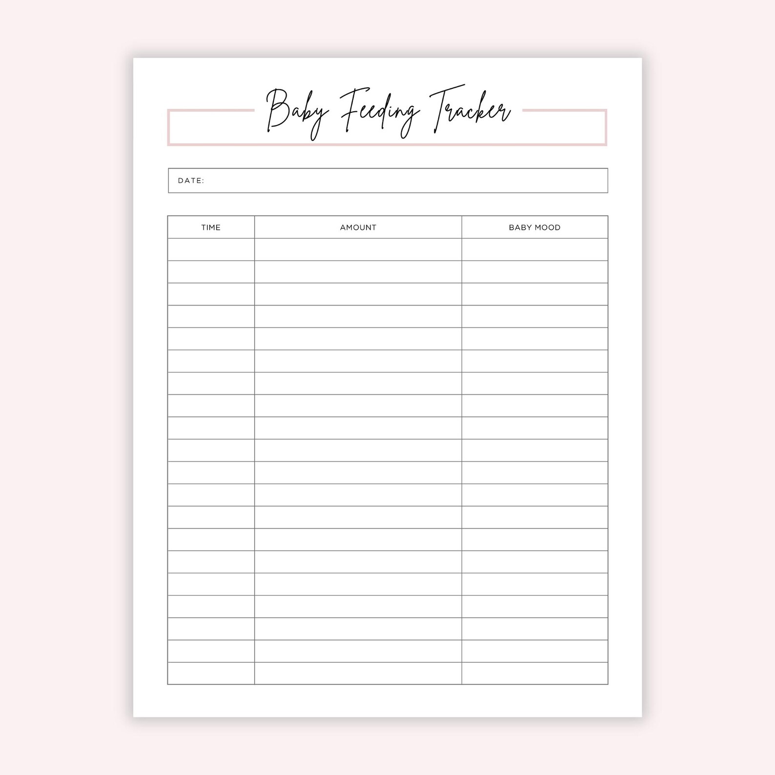 Baby Feeding Tracker Printable: Newborn Daily Care Log (PDF) - Etsy