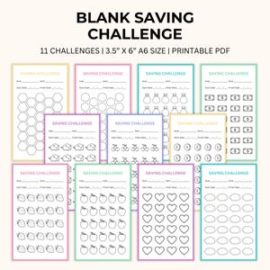 Blanko Spar-Challenge, A6 Spar-Tracker, Mini Spar-Challenge Bundle, Hefter, Hefter, Haushaltsplaner