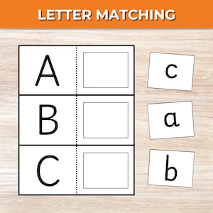 Alphabet Uppercase and Lowercase Matching Game Printable, Toddler Matching Activity, Preschool Learning, Montessori, Homeschool Resource
