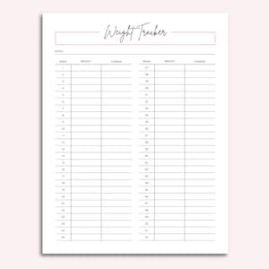 Afdrukbare tracker voor gewichtsverlies. Wekelijkse gewichtstracker. Grafiek voor gewichtsverlies