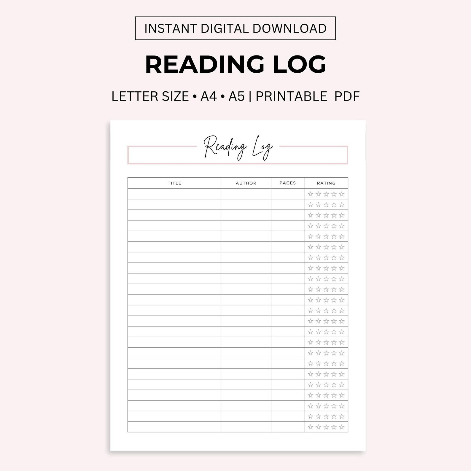 Reading Log Printable, Book Log, Reading Tracker, Books to Read, Books ...