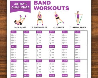 30 Day Band Workout Challenge: Fitness Planner (Printable PDF)