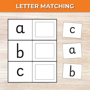 Gioco di abbinamento delle lettere minuscole dell'alfabeto stampabile, attività di abbinamento per bambini piccoli, apprendimento prescolare, materiale Montessori, risorsa per l'istruzione parentale