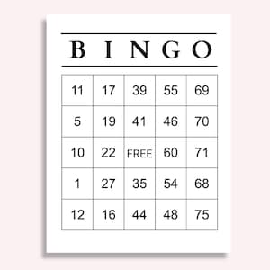 300 Jumbo Bingo Cards. Bingo Game. Bingo Printable