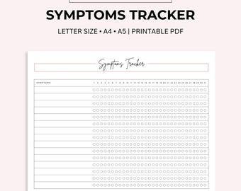 Monthly Symptom Tracker Printable: Medical Diary (PDF)