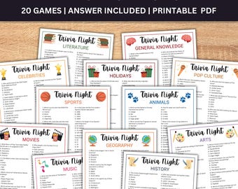 Pub Trivia Bundle: Trivia Nacht (druckbare PDF)