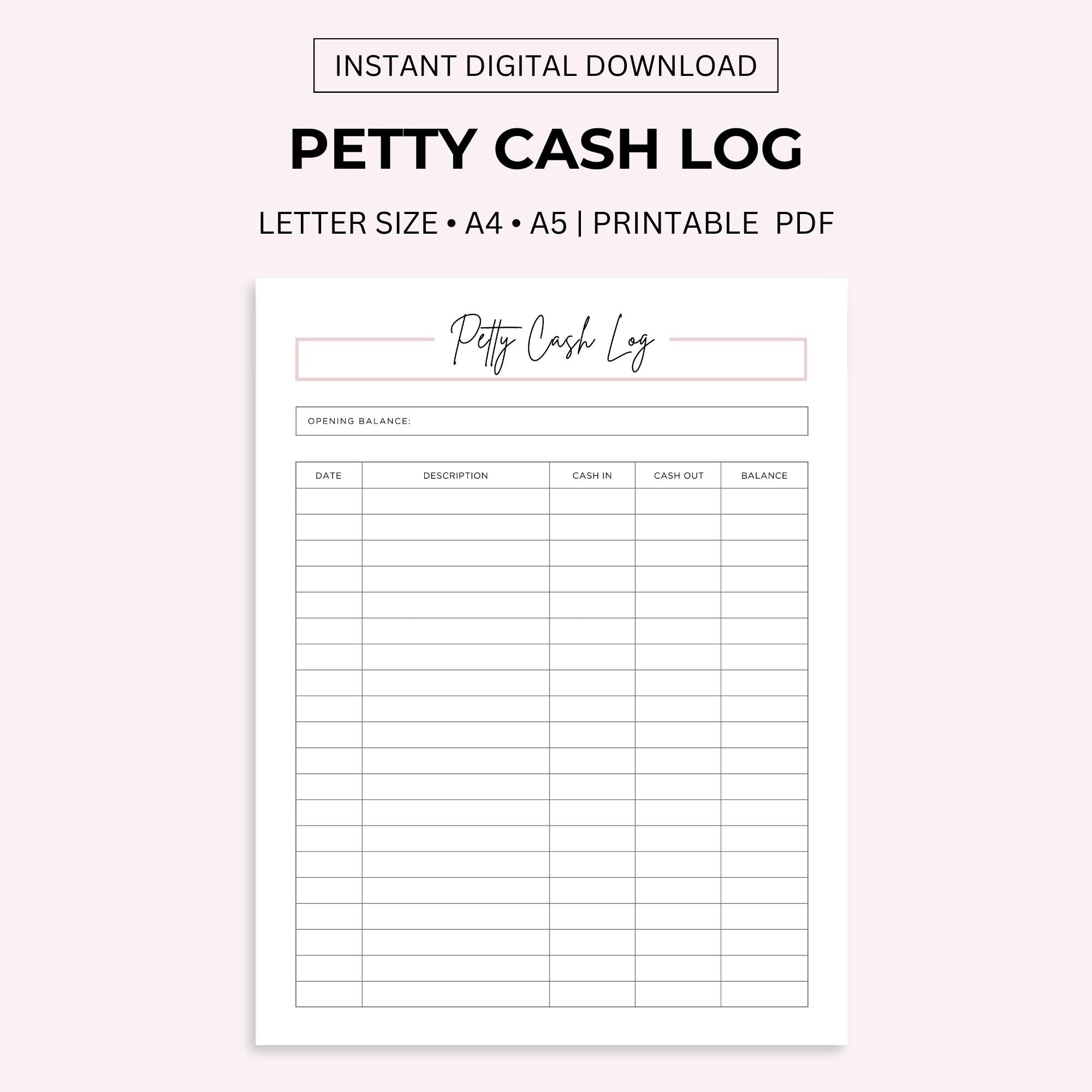 petty-cash-log-printable-small-business-template-petty-cash-ledger-bookkeeping-cash-form-financial-planner-etsy for Free Printable Petty Cash Log Petty Cash Log Printable, Small Business Template, Petty Cash Ledger, Bookkeeping, Cash Form, Financial Planner - Etsy for Free Printable Petty Cash Log