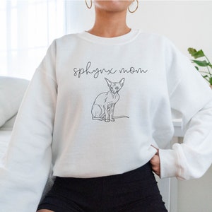 Sphynx mom crewneck sweatshirt | graphic sweatshirt | gift for her | cat mom l hairless cat sweatshirt