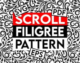 Motif de gravure en filigrane de défilement décoratif Ornement Design vectoriel laser SVG EPS PDF