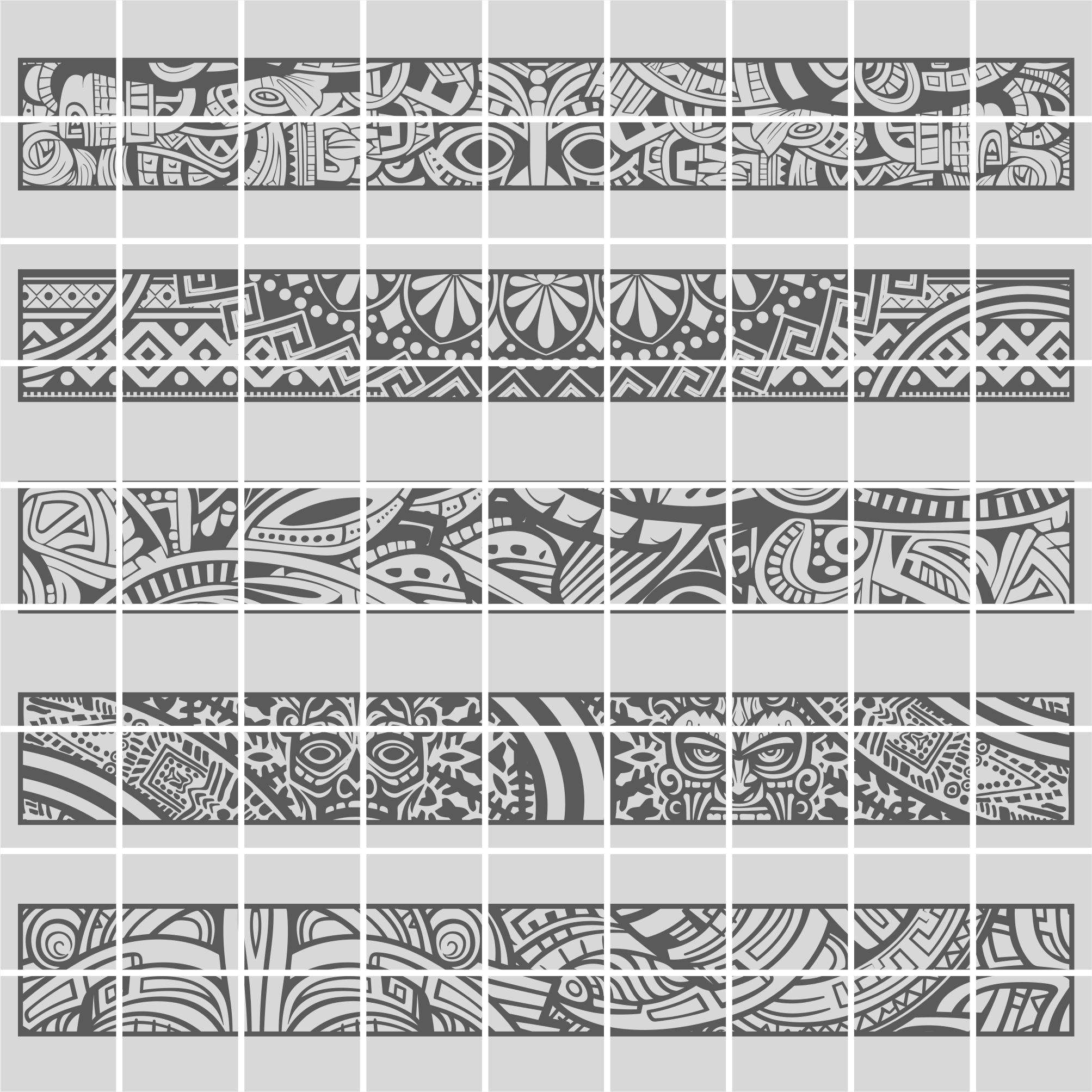 10 Aztec Polynesian Decorative Tribal Ornament Vector Filigree ...