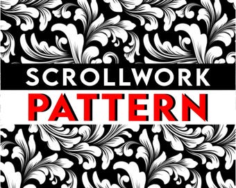 Motif de volutes, ornement décoratif, gravure de défilement en filigrane, dessin vectoriel au laser SVG EPS PDF