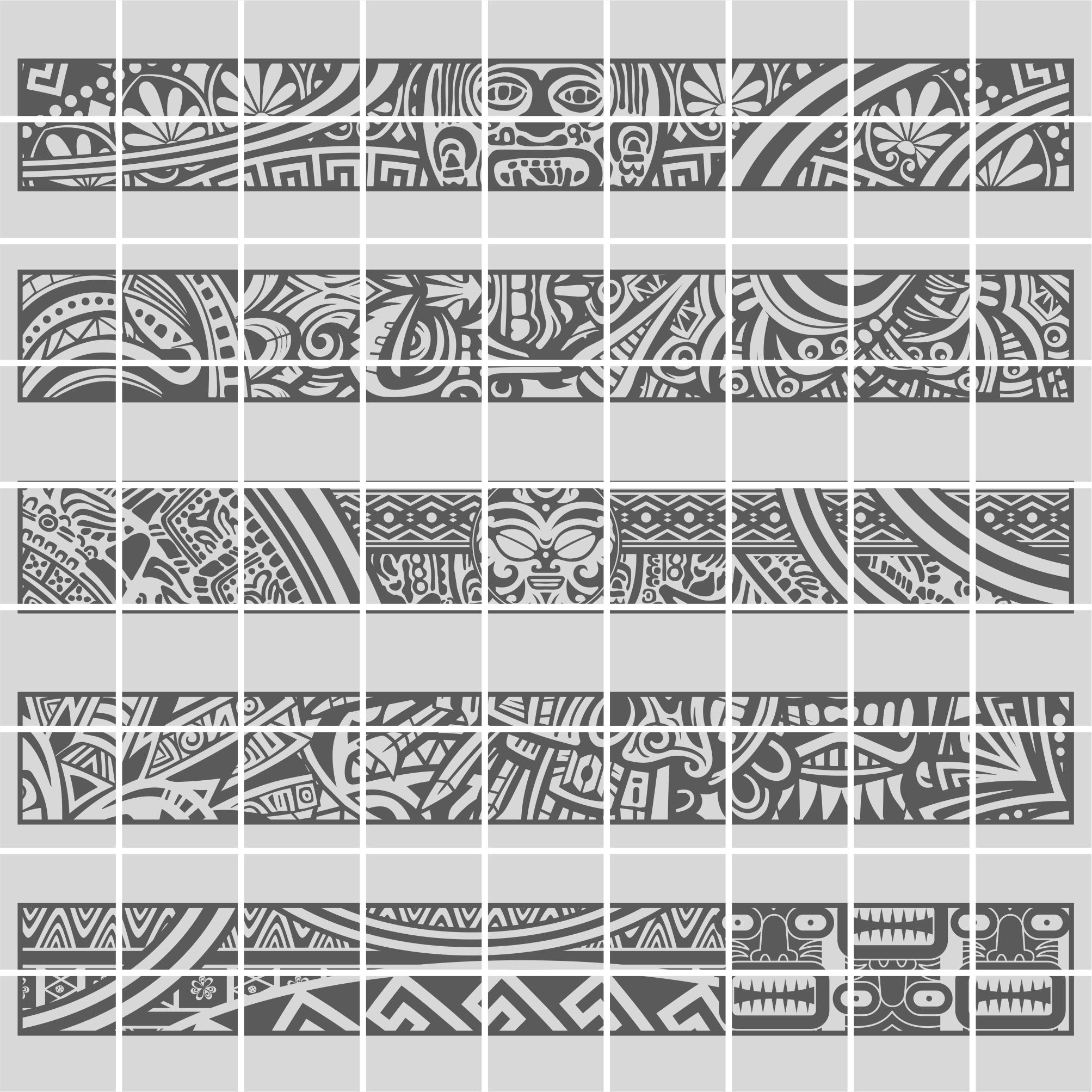10 Aztec Polynesian Decorative Tribal Ornament Vector Filigree ...