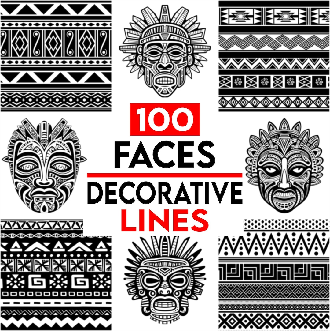 Decorative Aztec Ornament Polynesian Tribal Vector Filigree Engraving ...