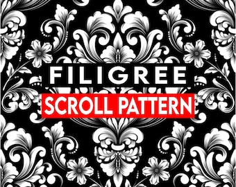Ornements décoratifs en parchemin en filigrane, motif de gravure, dessin vectoriel au laser, SVG EPS PDF
