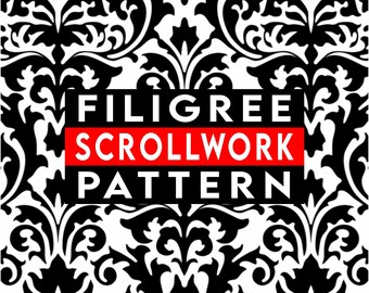 Elegant Filigree Decorative Scroll Ornaments Engraving Pattern Laser Vector Design SVG EPS PDF
