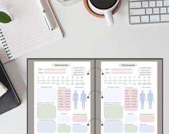 Tagebuch für Schmerzverfolgungsmanagement druckbares Schmerzjournal Geschenk für chronische Schmerzen Geschenk für sie Gesundheit druckbarer Organisator für die Gesundheit