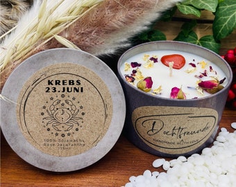 CANDLE ZODIAC SIGN CANCER | Premium scented candle | Relaxation candle | Decorative candles | Creative handmade soy astrology candle