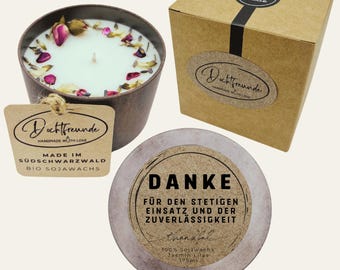 Handmade scented candle “Thank you for your commitment” – Personalizable gift for reliability
