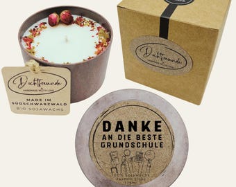 Handmade scented candle “Thank You Best Primary School” – Personalizable gift for teachers