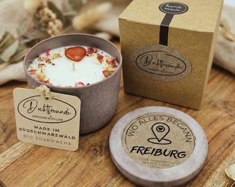 Personalized Valentine's Day candle with name of your choice | Gift for partner | Handmade in the Black Forest | Organic soy wax scented candle