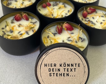 Personalized scented candle set – Handmade with dried flowers from the Southern Black Forest – Flower candle as a gift idea – Individually wrapped